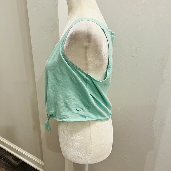 Pink VS Mint XS Front Tie Open Neck Tank Top (A0132) - Picture 3 of 6